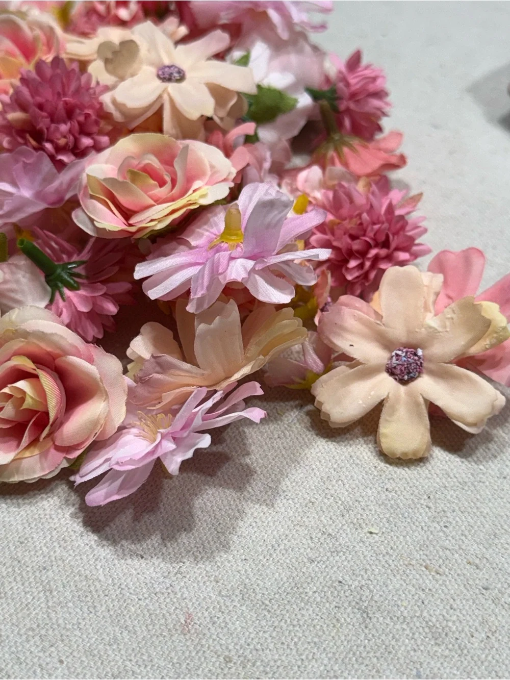 69-Piece Assorted Pink Blush Artificial Flower Lot – Craft Decor - NWT